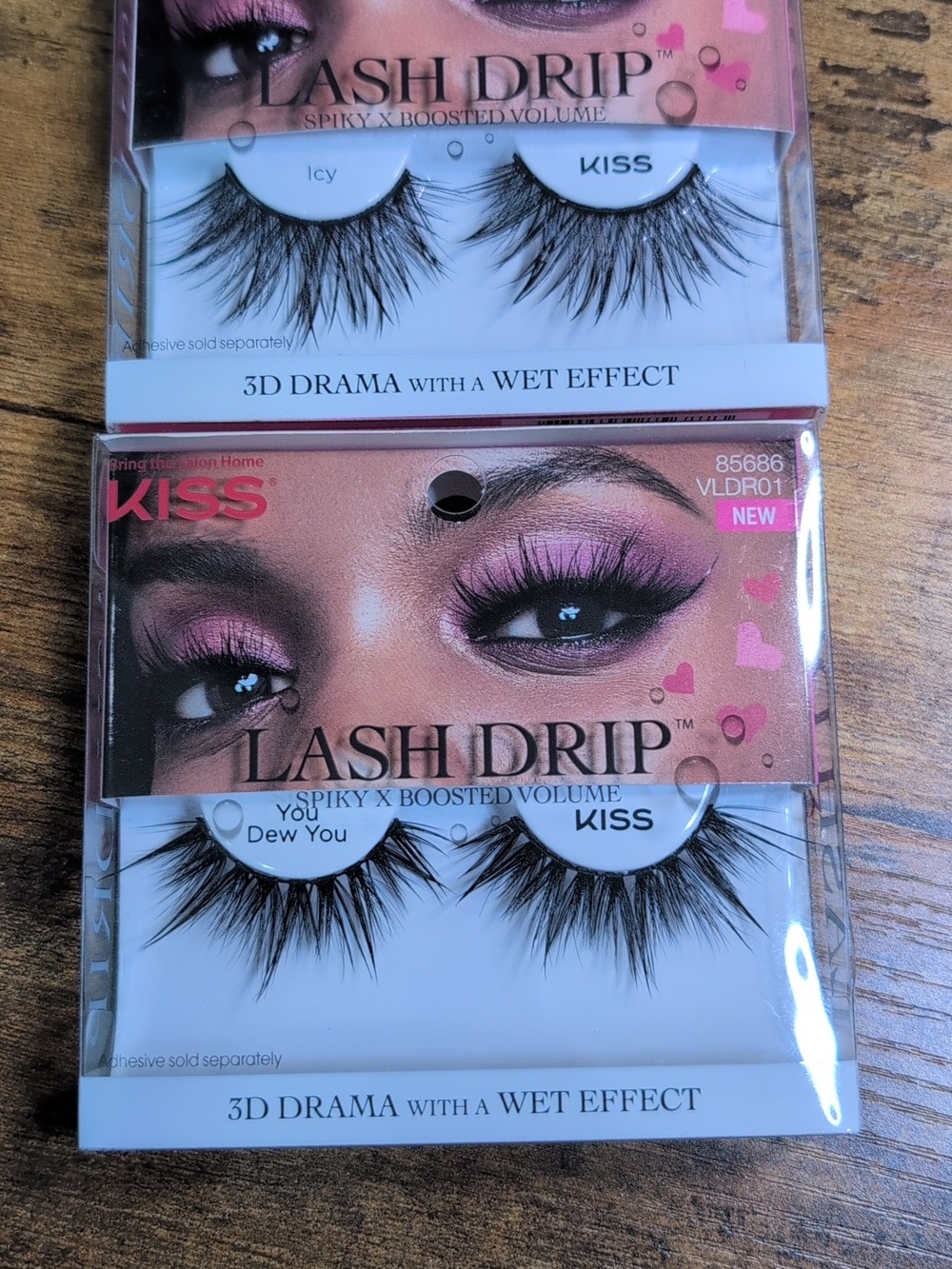 Kiss Lash Drip Black False Lashes In Icy & You Dew You